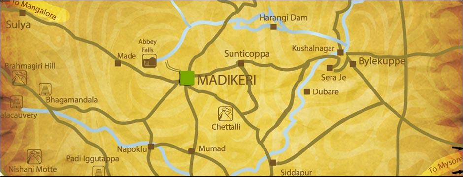 Madikeri Attractions Map